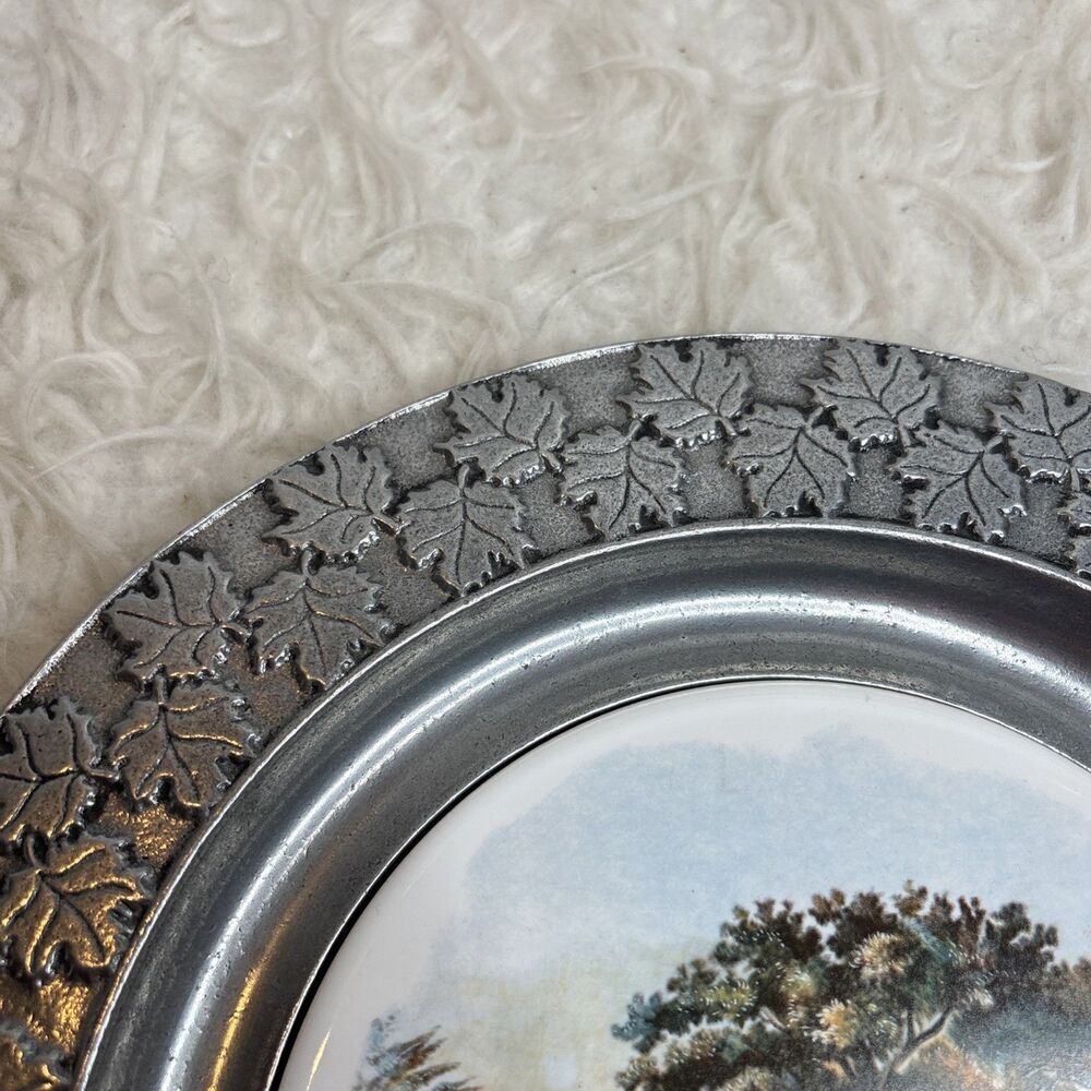 Currier & Ives Pewter Plate "Autumn In New England" - Picture 14 of 16